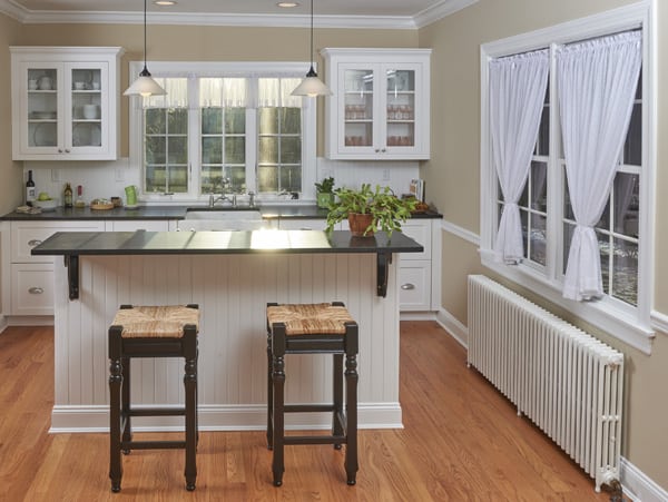 A small kitchen design takes advantage of every inch