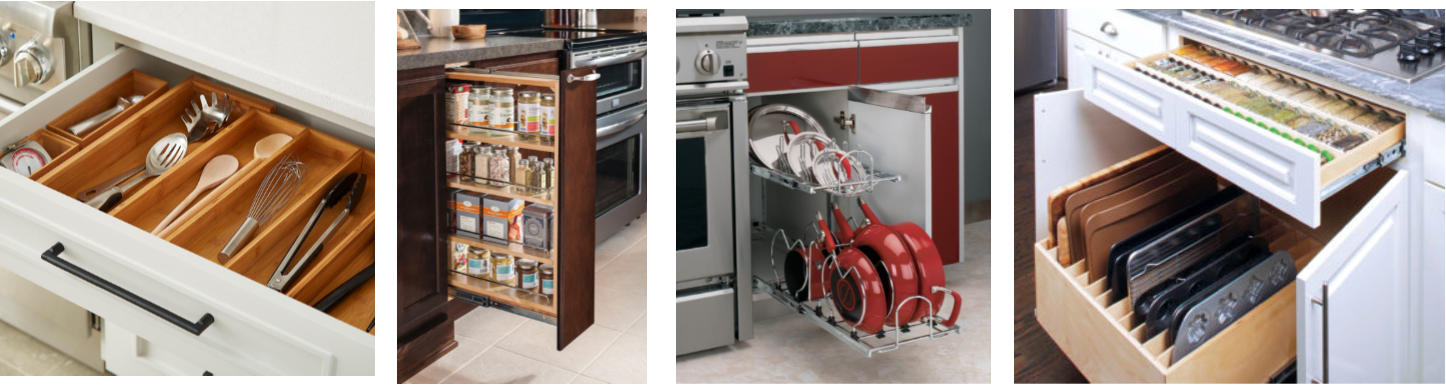A gourmet kitchen requires lots of specialty storage