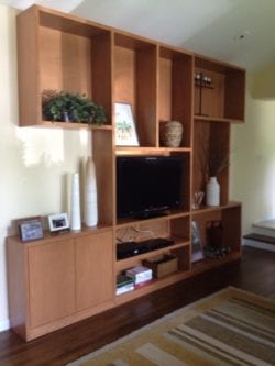 Use custom cabinets to create a beautiful bookcase