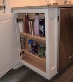 Make the most of a narrow cabinet on island end