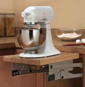 The mixer lift brings your stand mixer to you
