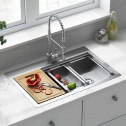 Sinks for the gourmet kitchen may include accessories