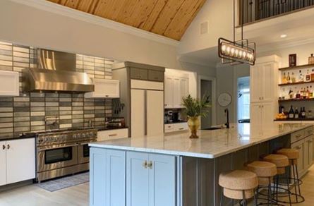 The backsplash in a gourmet kitchen must be easily cleaned