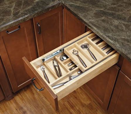 A double stack silverware drawer insert will double your available storage