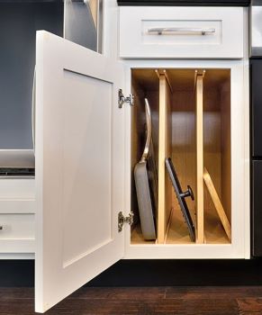 face frame is visible when cabinet door is open