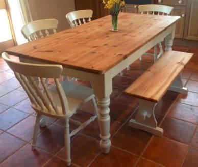 A classic farmhouse table is a must-have for people who want an authentic farm-style kitchen look