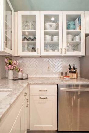 white painted cabinets are ideal for creating a genuine farm-style kitchen