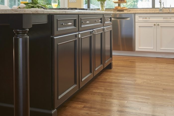 An island that is a different finish the cabinets is good to include in your kitchen design