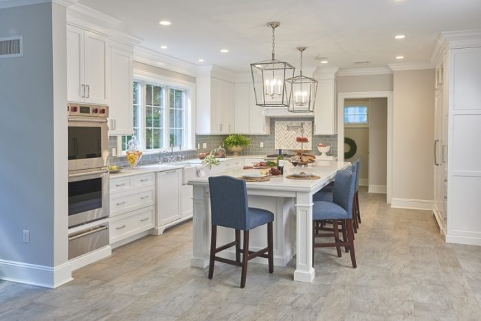 Wood floors in a  new kitchen design are not a trend